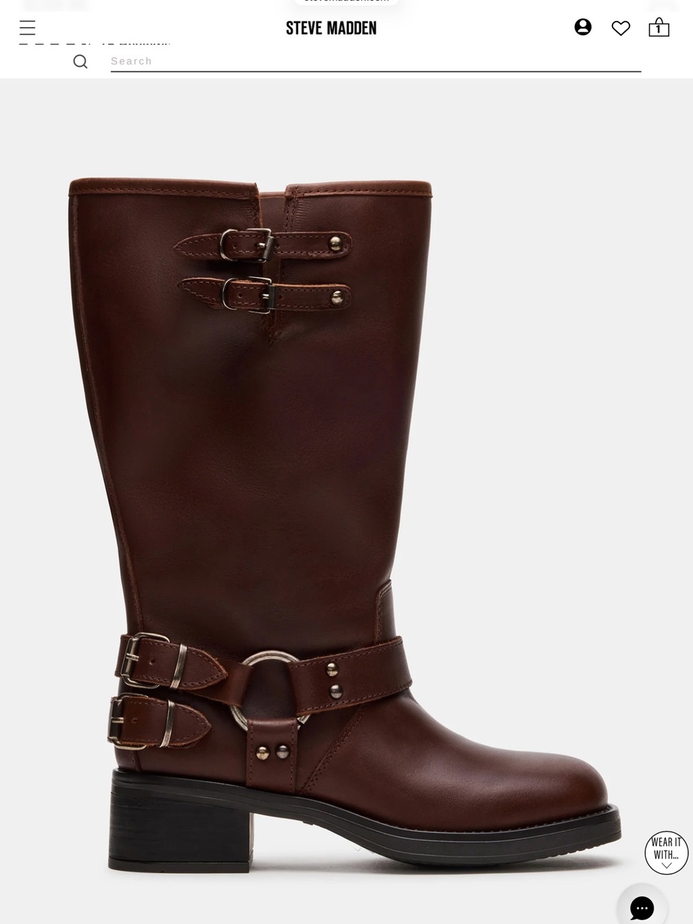 Steve Madden Brown Buckle Mid-Calf Riding Boots WIDE CALF